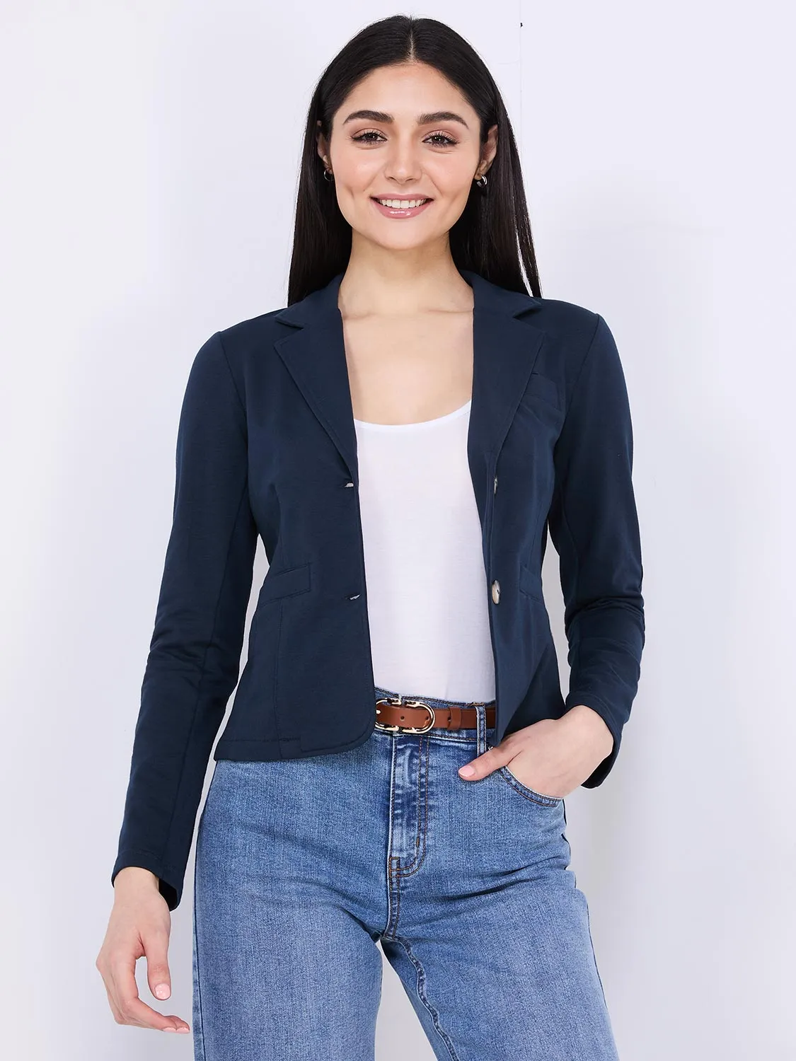 2-Button French Terry Blazer sold by Suzy Shier product image thumbnail 2