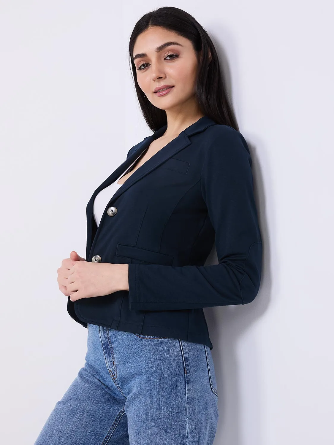 2-Button French Terry Blazer sold by Suzy Shier product image thumbnail 5