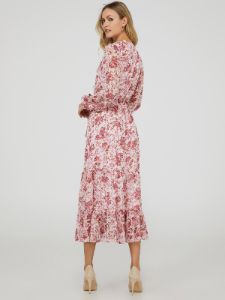 Printed Ruffled Midi Dress sold by Suzy Shier