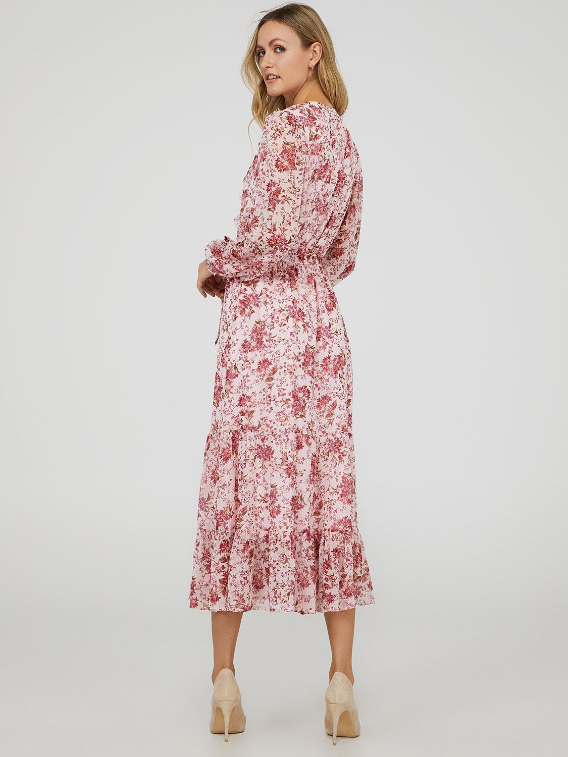 Printed Ruffled Midi Dress sold by Suzy Shier product image thumbnail 5