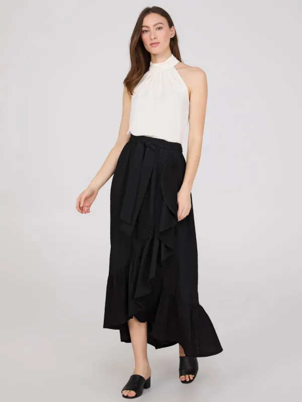 Ruffle High-Low Maxi Skirt sold by Suzy Shier