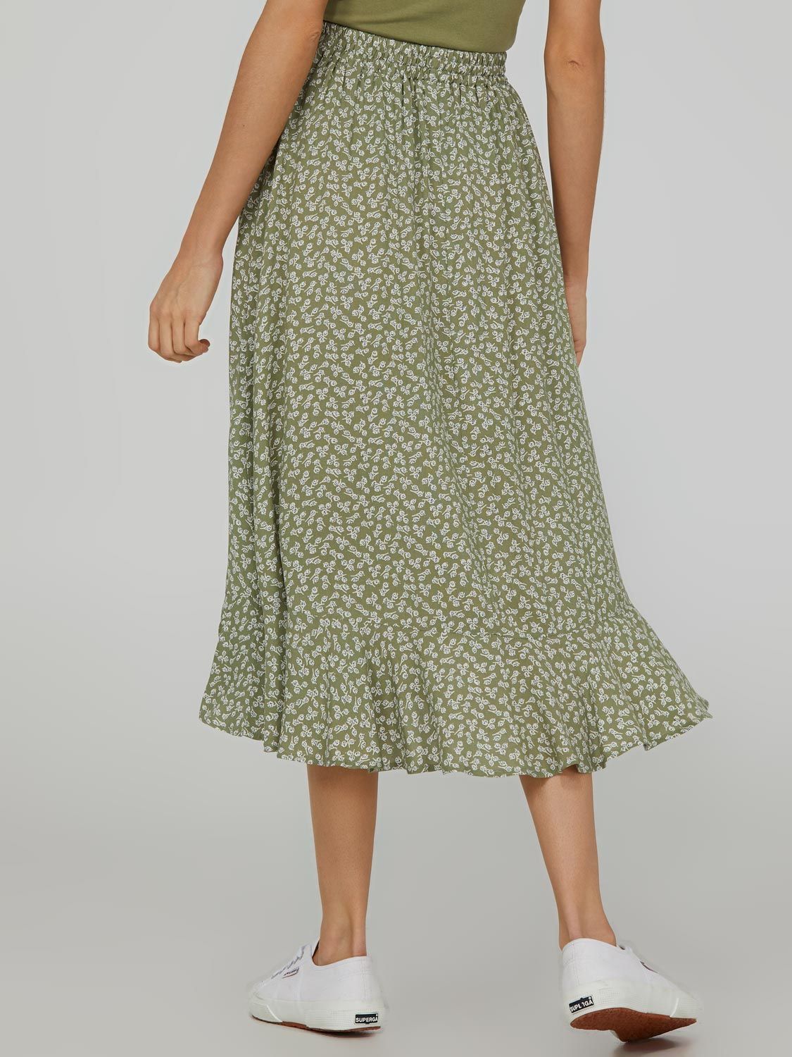 Floral Print Flounce Midi Skirt sold by Suzy Shier product image thumbnail 4