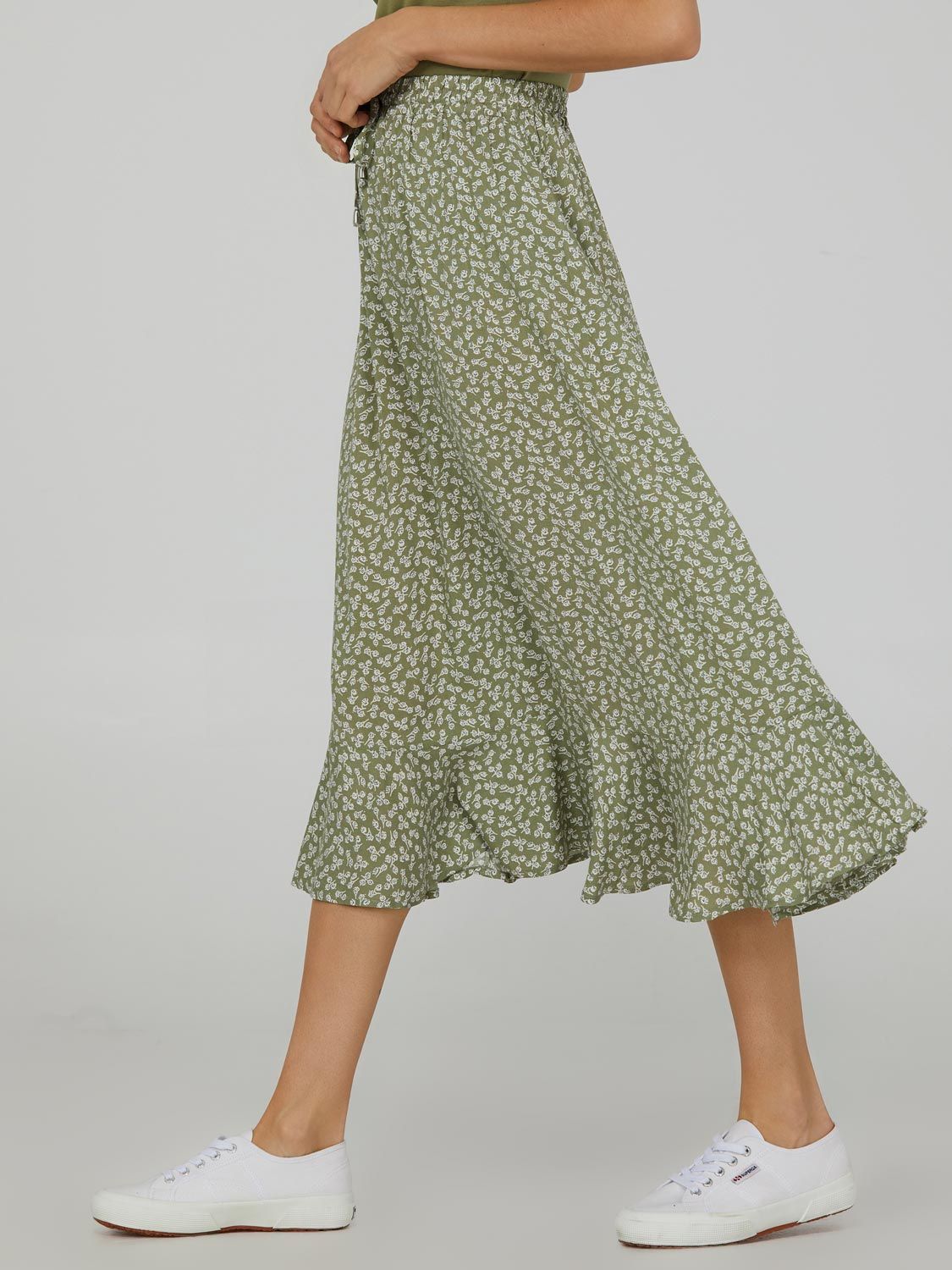 Floral Print Flounce Midi Skirt sold by Suzy Shier product image thumbnail 3