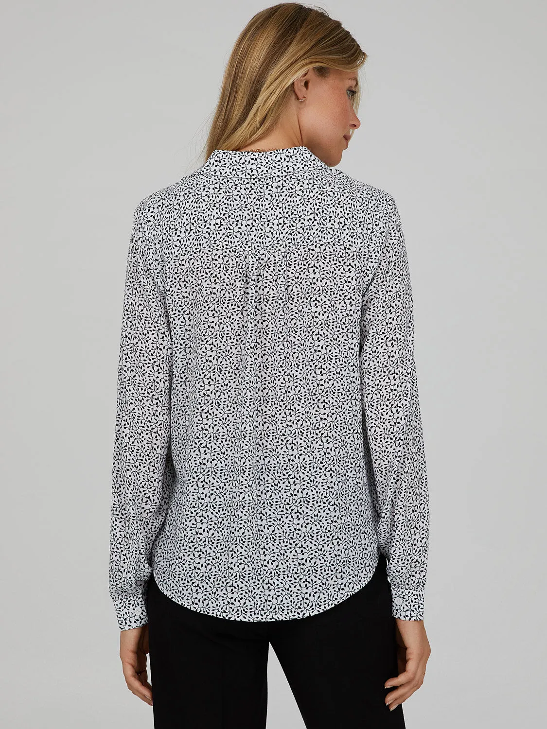 Printed Chiffon Button-Down Blouse sold by Suzy Shier product image thumbnail 4