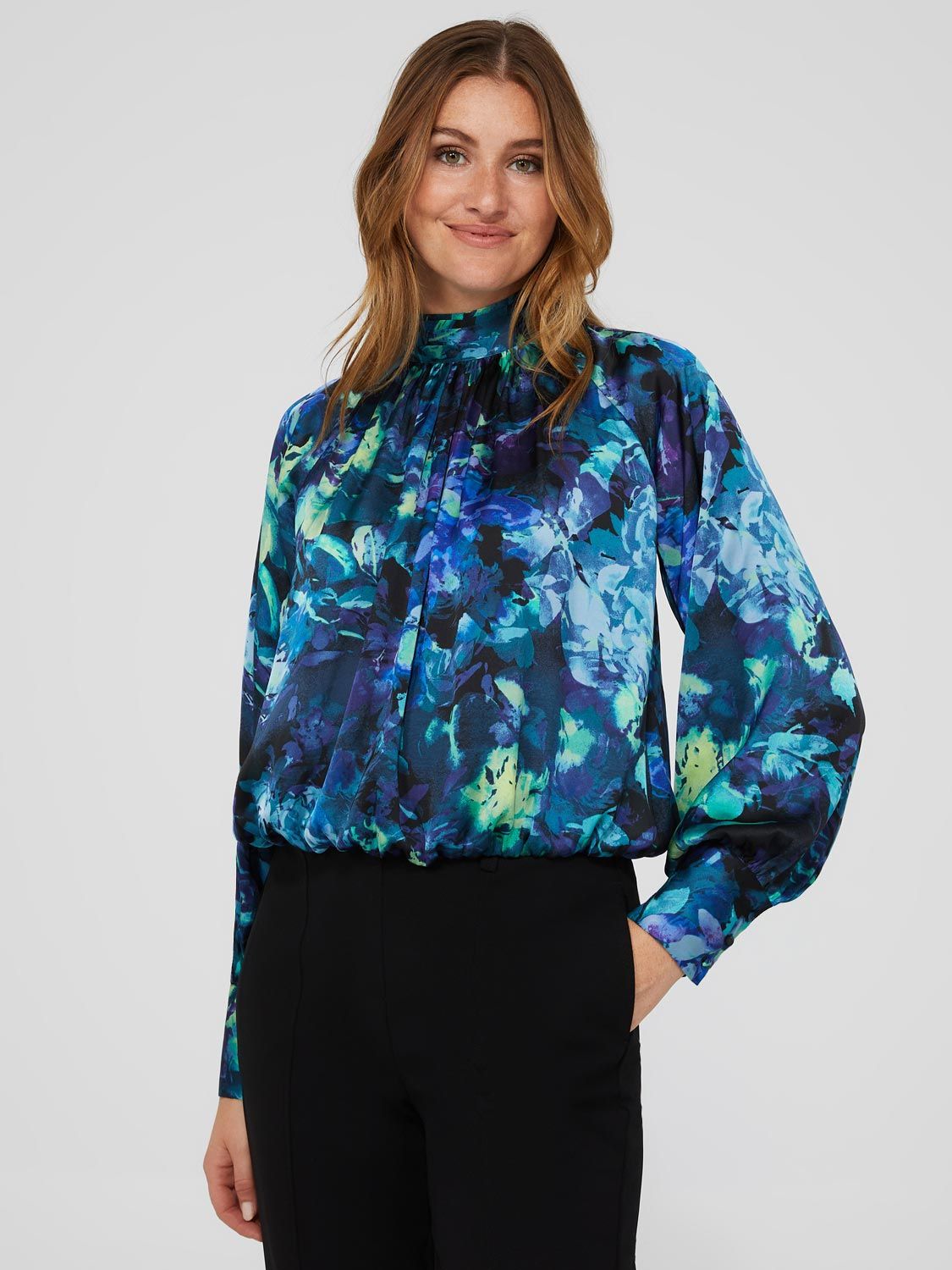 Satin Floral Print High Neck Blouse sold by Suzy Shier product image thumbnail 2