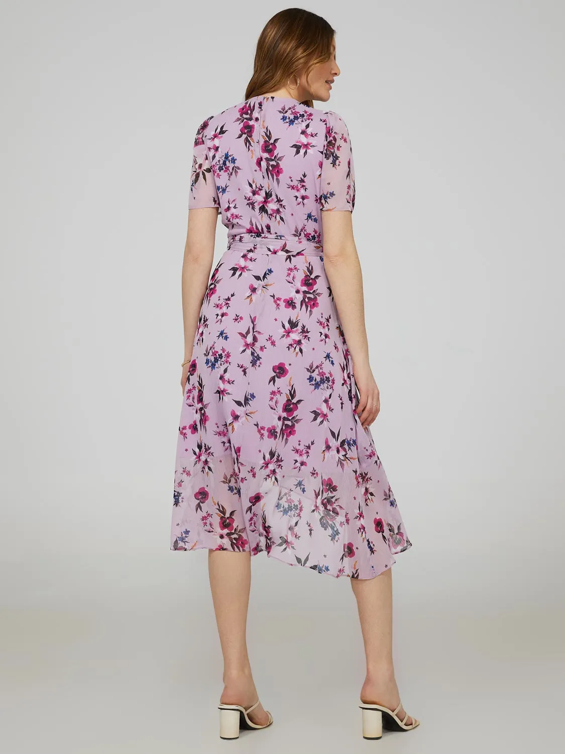 Floral Print Cross-Front High-Low Midi Dress sold by Suzy Shier product image thumbnail 5