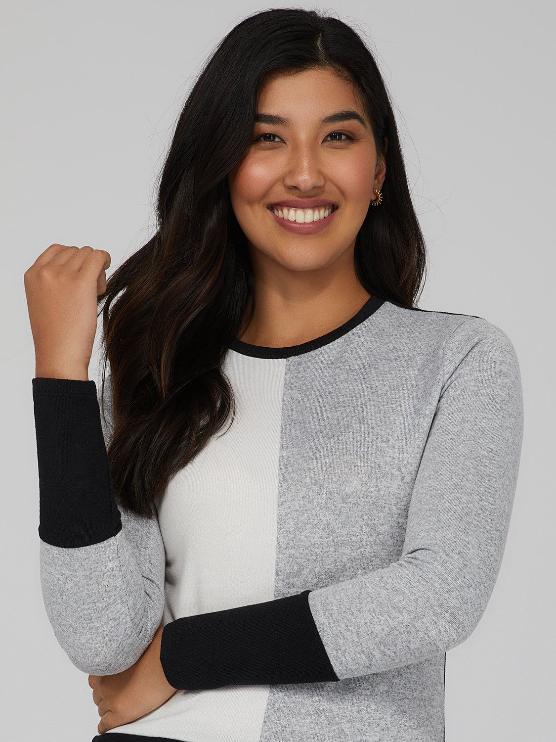 Colour Block Crew Neck Top sold by Suzy Shier