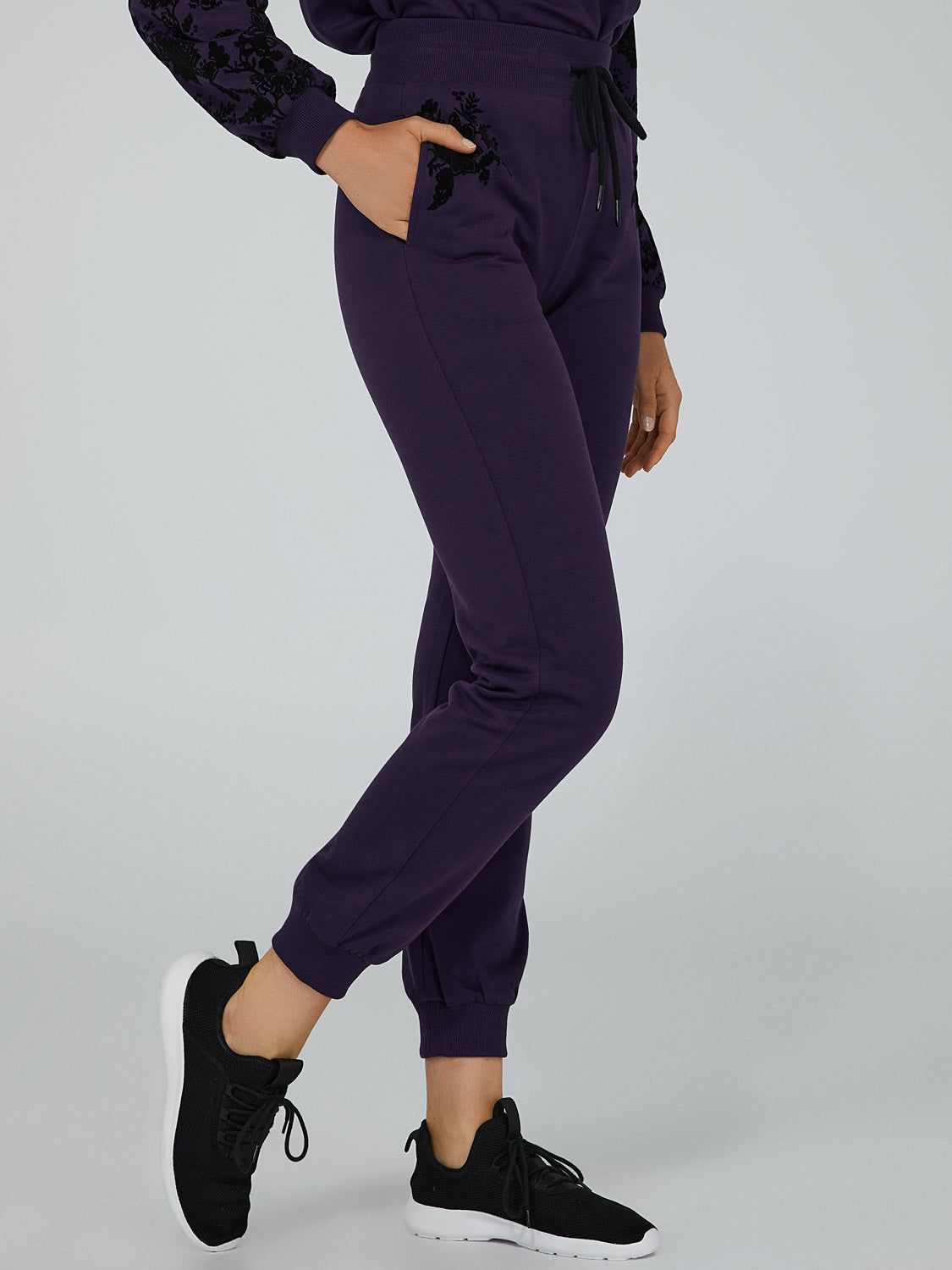 Floral Embellished Fleece Joggers sold by Suzy Shier product image thumbnail 3