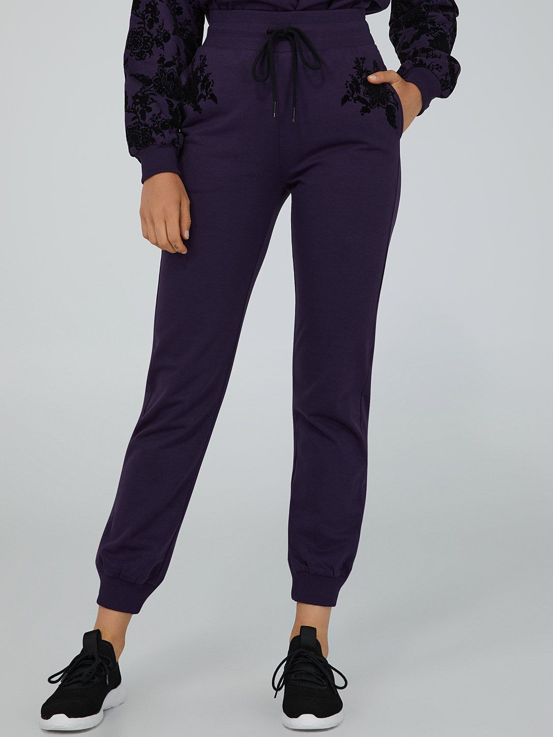 Floral Embellished Fleece Joggers sold by Suzy Shier product image thumbnail 2