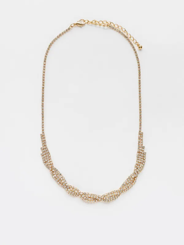 Jewelled Twisted Gem Necklace sold by Suzy Shier