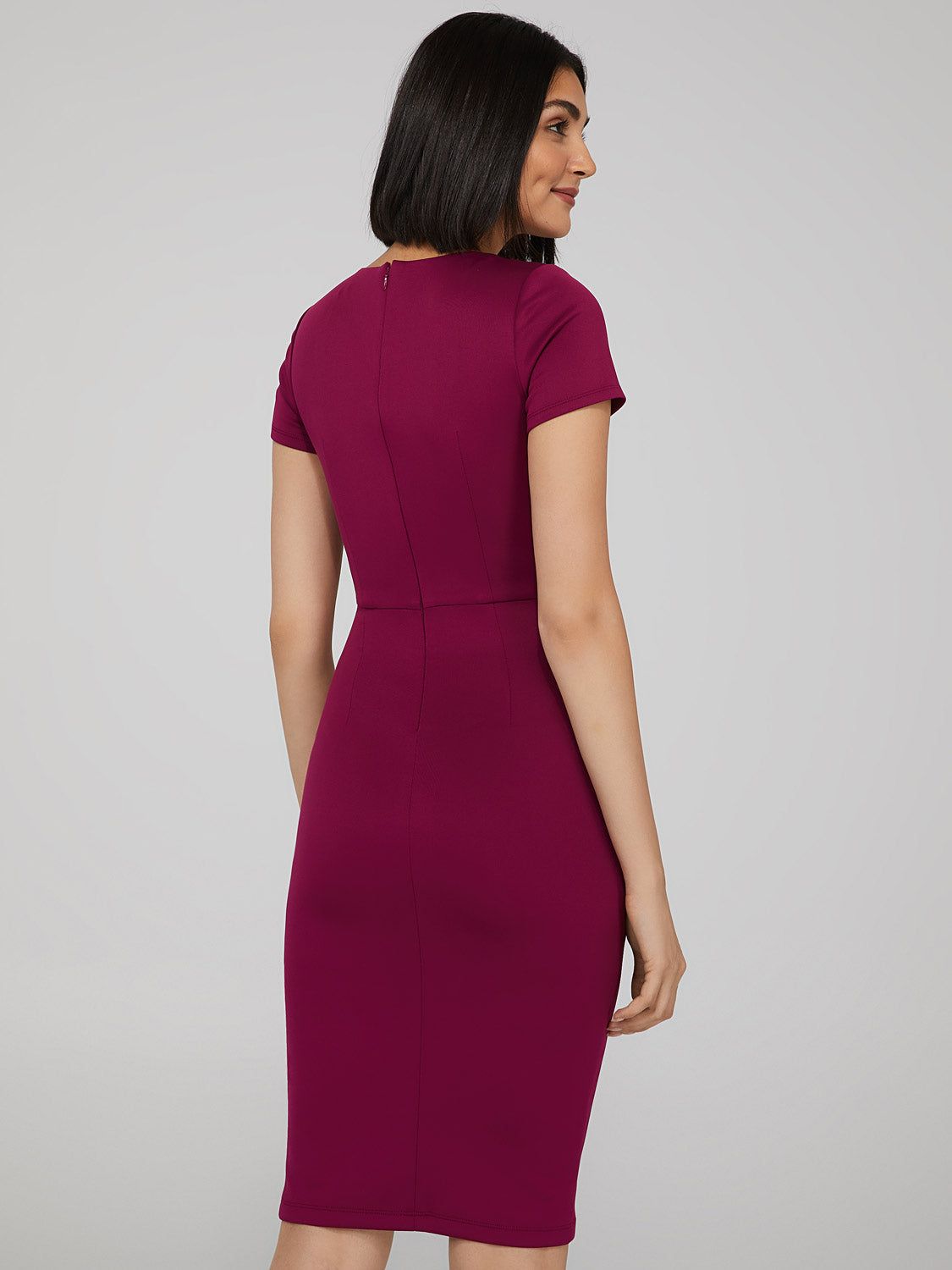 Asymmetrical Neck Midi Dress sold by Suzy Shier product image thumbnail 4
