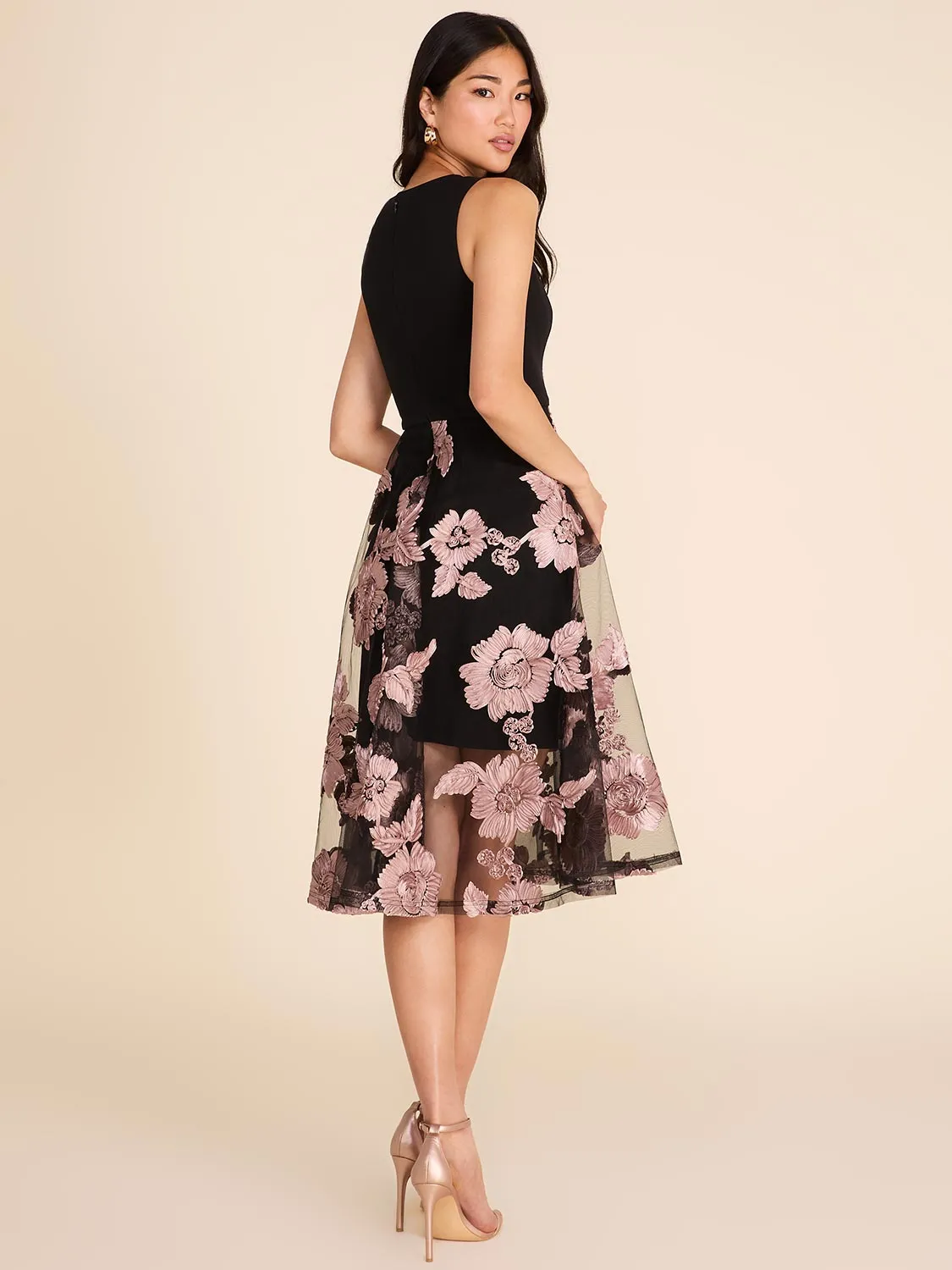 Floral Sleeveless Fit & Flare Midi Dress sold by Suzy Shier product image thumbnail 4