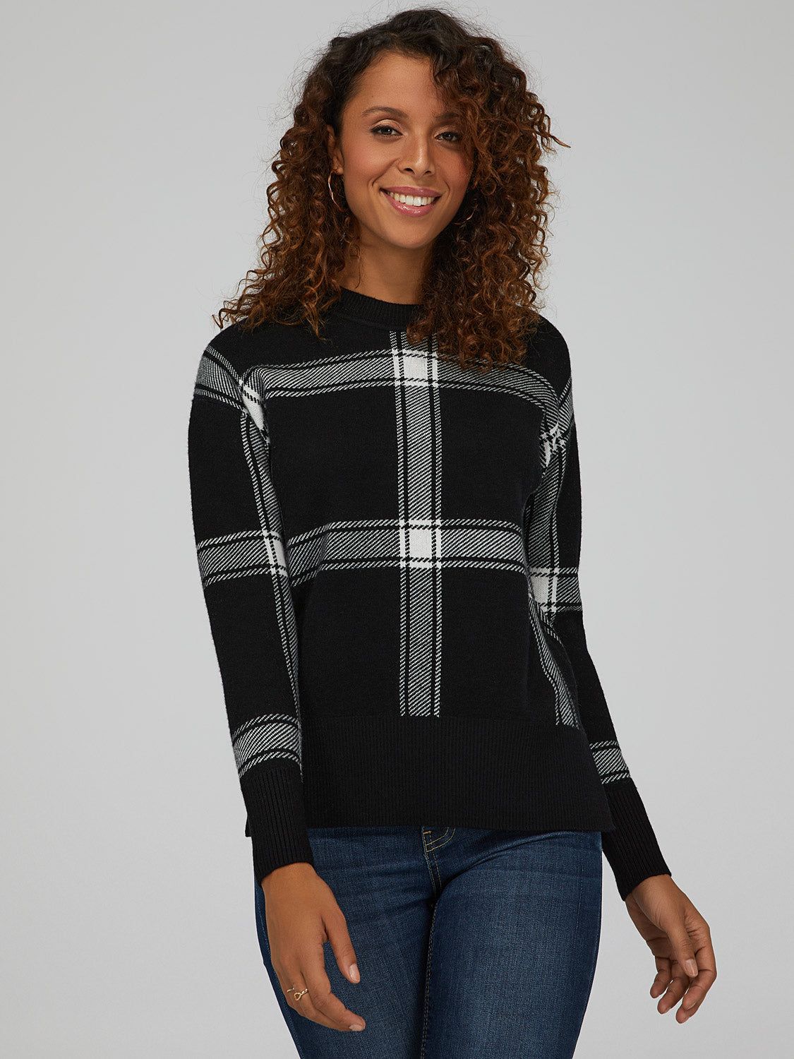 Plaid Crew Neck Sweater sold by Suzy Shier product image thumbnail 2