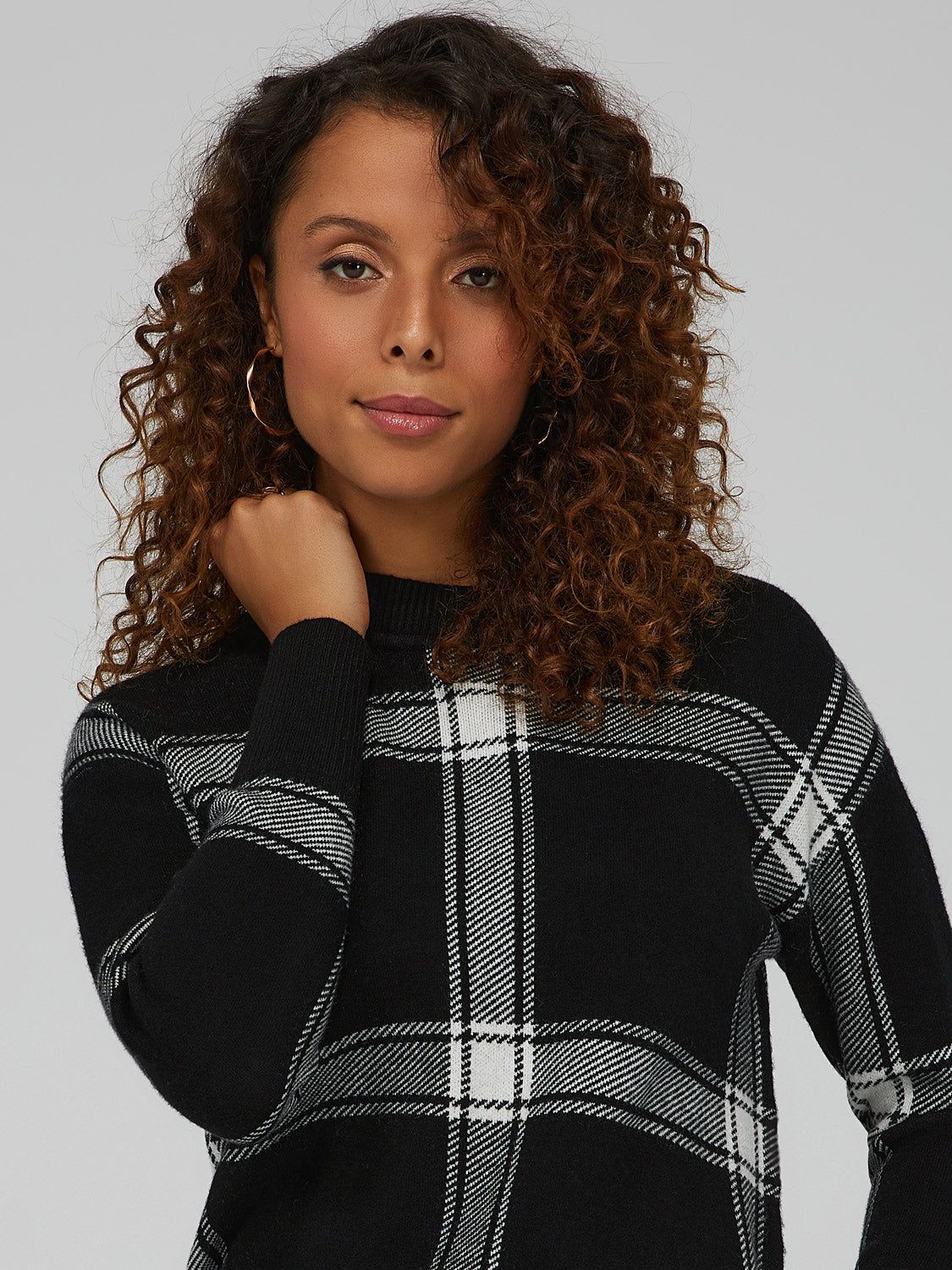 Plaid Crew Neck Sweater sold by Suzy Shier