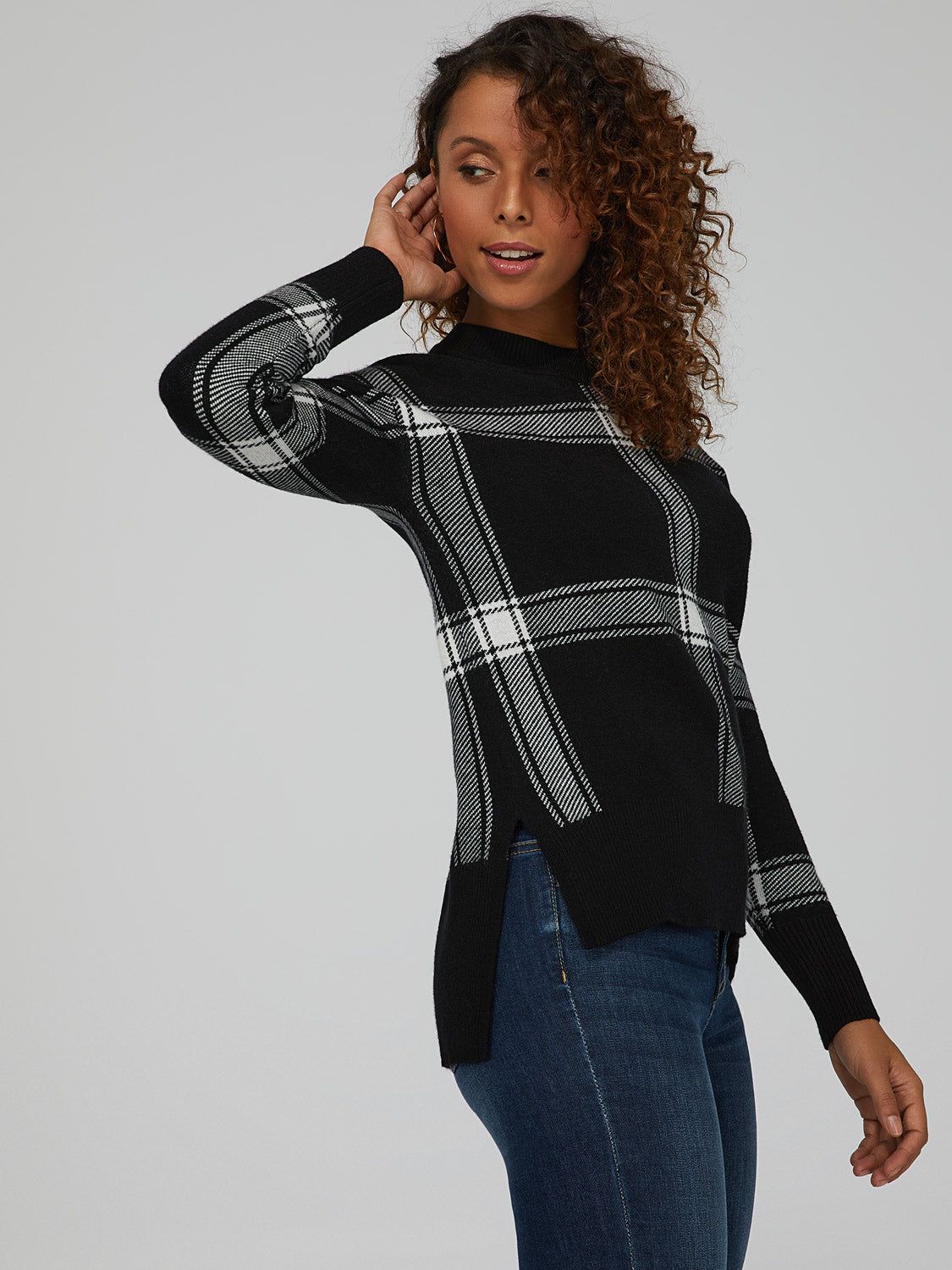 Plaid Crew Neck Sweater sold by Suzy Shier product image thumbnail 3