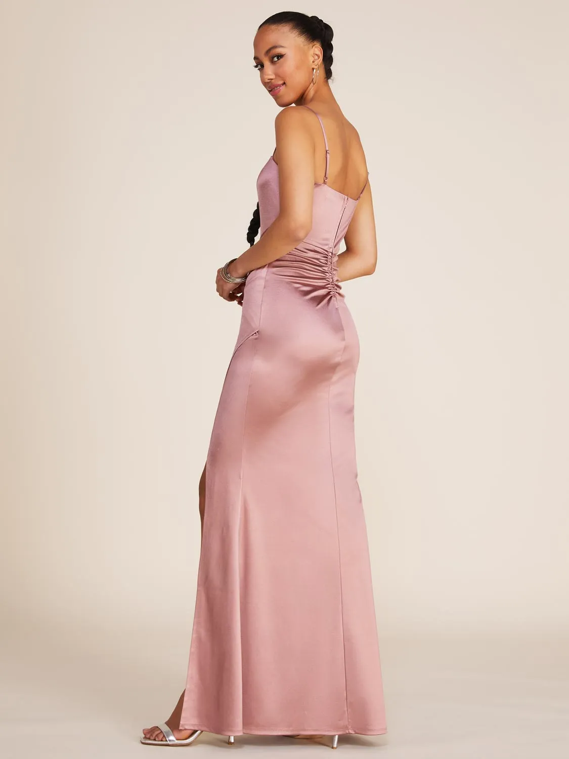 Fitted Stretch Satin Gown sold by Suzy Shier product image thumbnail 4