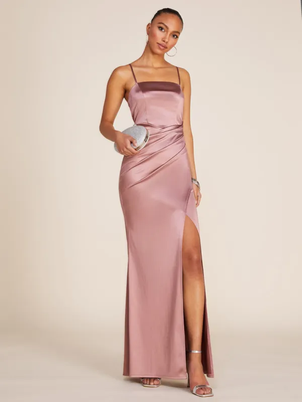 Fitted Stretch Satin Gown sold by Suzy Shier