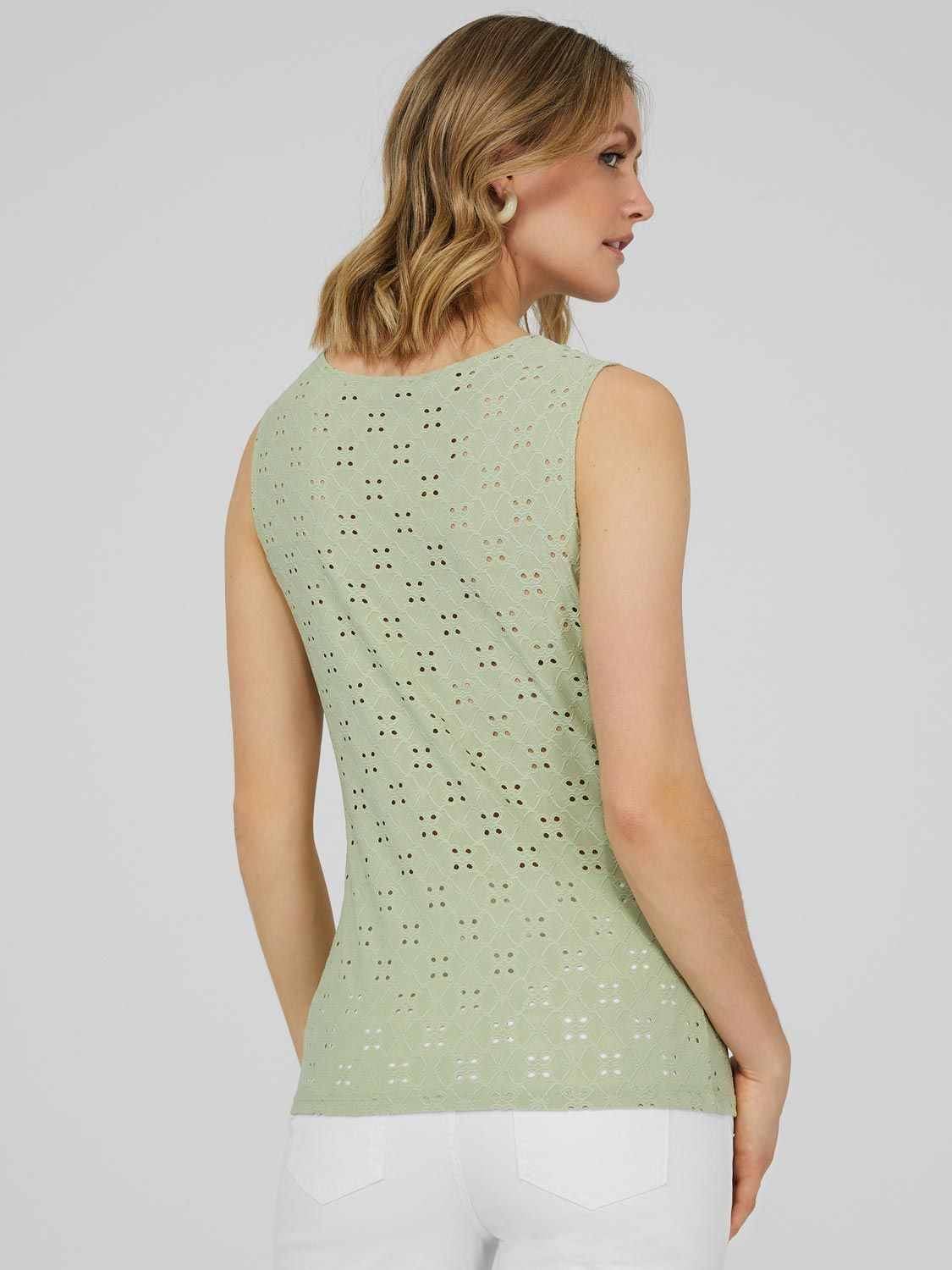 Sleeveless Cowl Neck Top With Eyelet Detail sold by Suzy Shier product image thumbnail 5