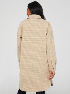 Long Houndstooth Shacket With Flap Pockets sold by Suzy Shier