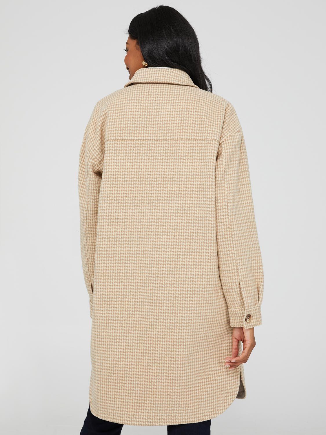 Long Houndstooth Shacket With Flap Pockets sold by Suzy Shier product image thumbnail 5