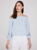 Embroidered Linen Off-The-Shoulder Top sold by Suzy Shier