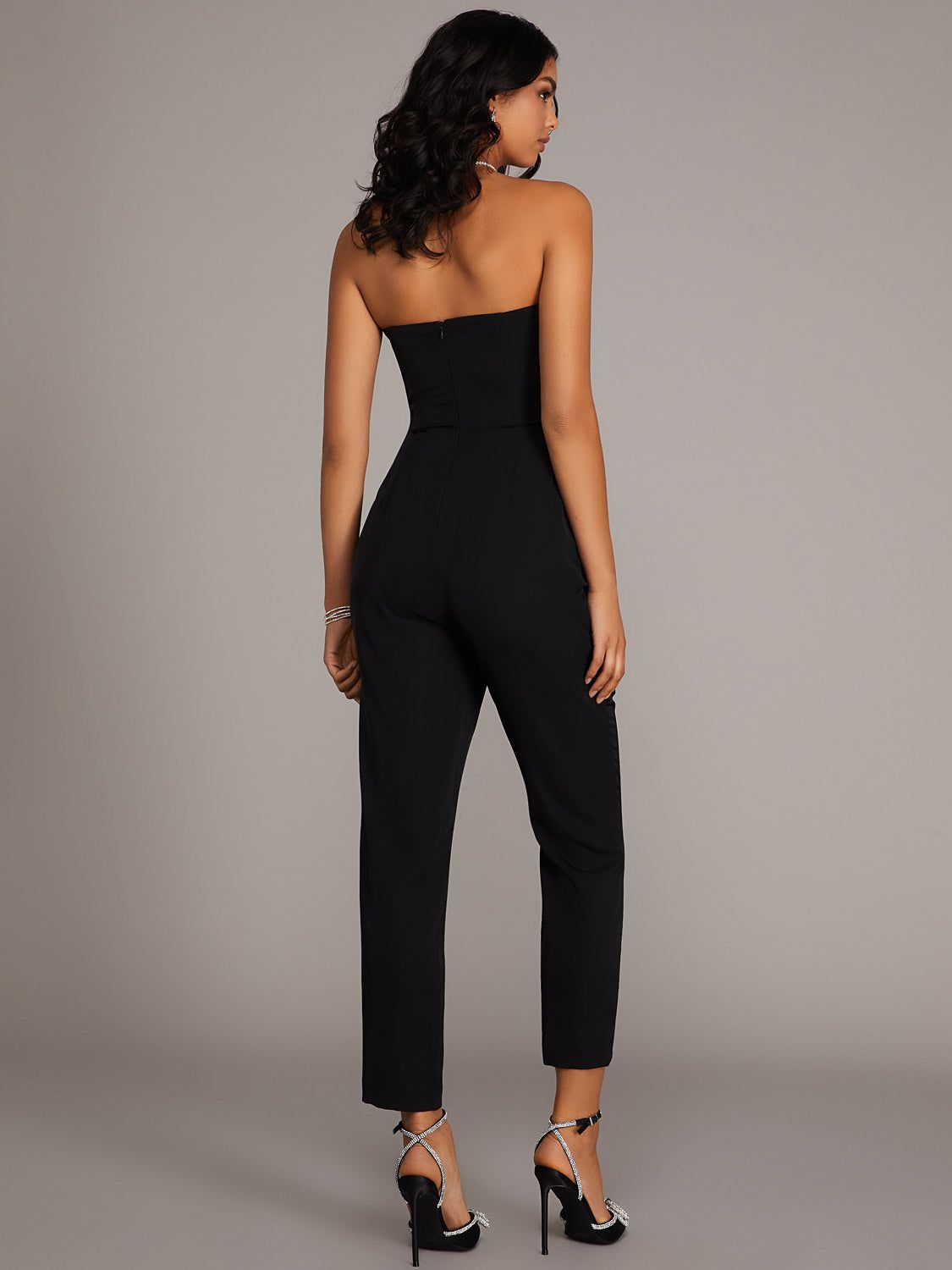 Straight Leg Sweetheart Bustier Jumpsuit sold by Suzy Shier product image thumbnail 4