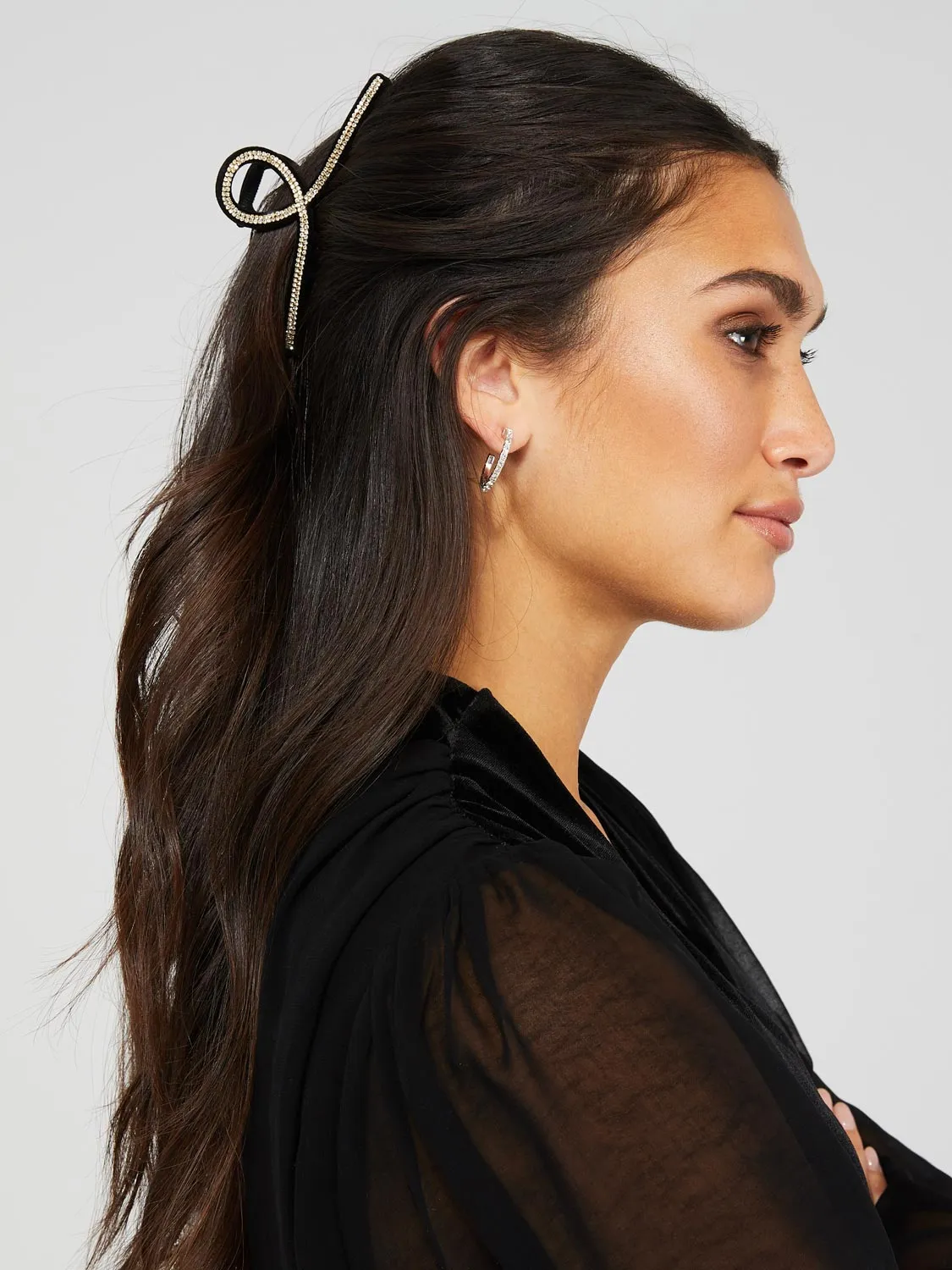 Rhinestone Velvet Claw Clip sold by Suzy Shier