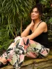 Tropical Print Crinkle Gauze Palazzo Pant sold by Suzy Shier