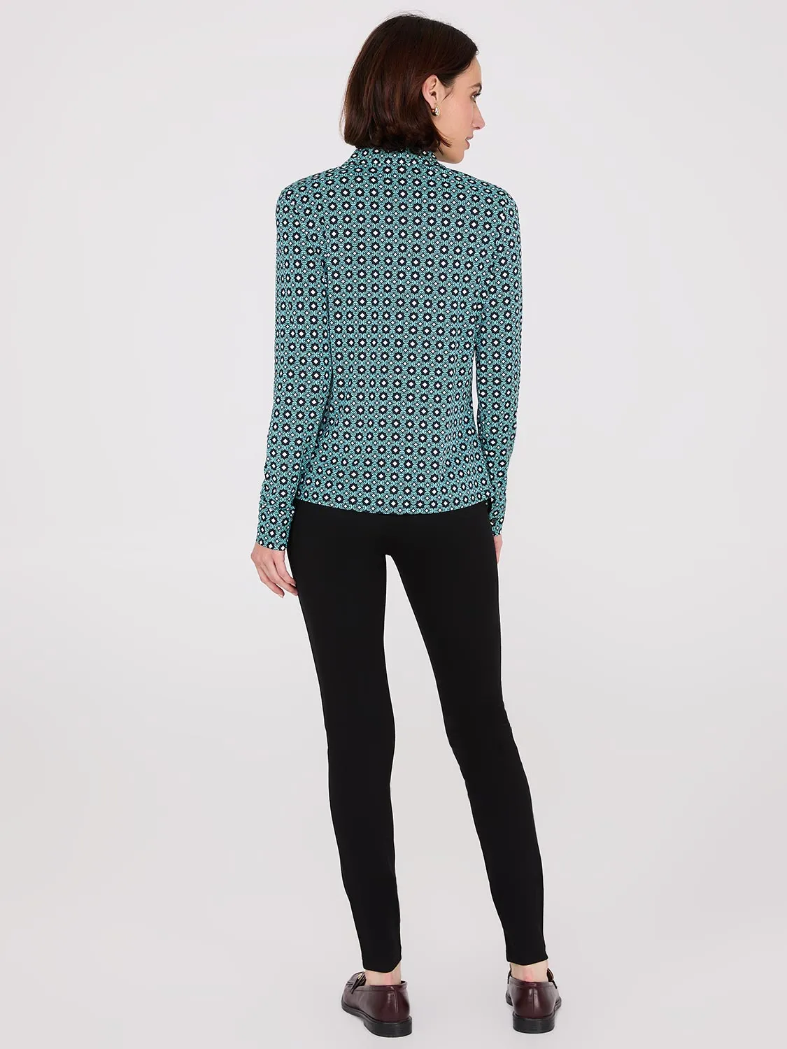 Printed Button-Front Classic Blouse sold by Suzy Shier product image thumbnail 4