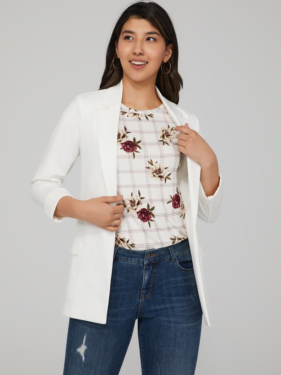 Cuffed 3/4 Sleeve Blazer sold by Suzy Shier product image thumbnail 2