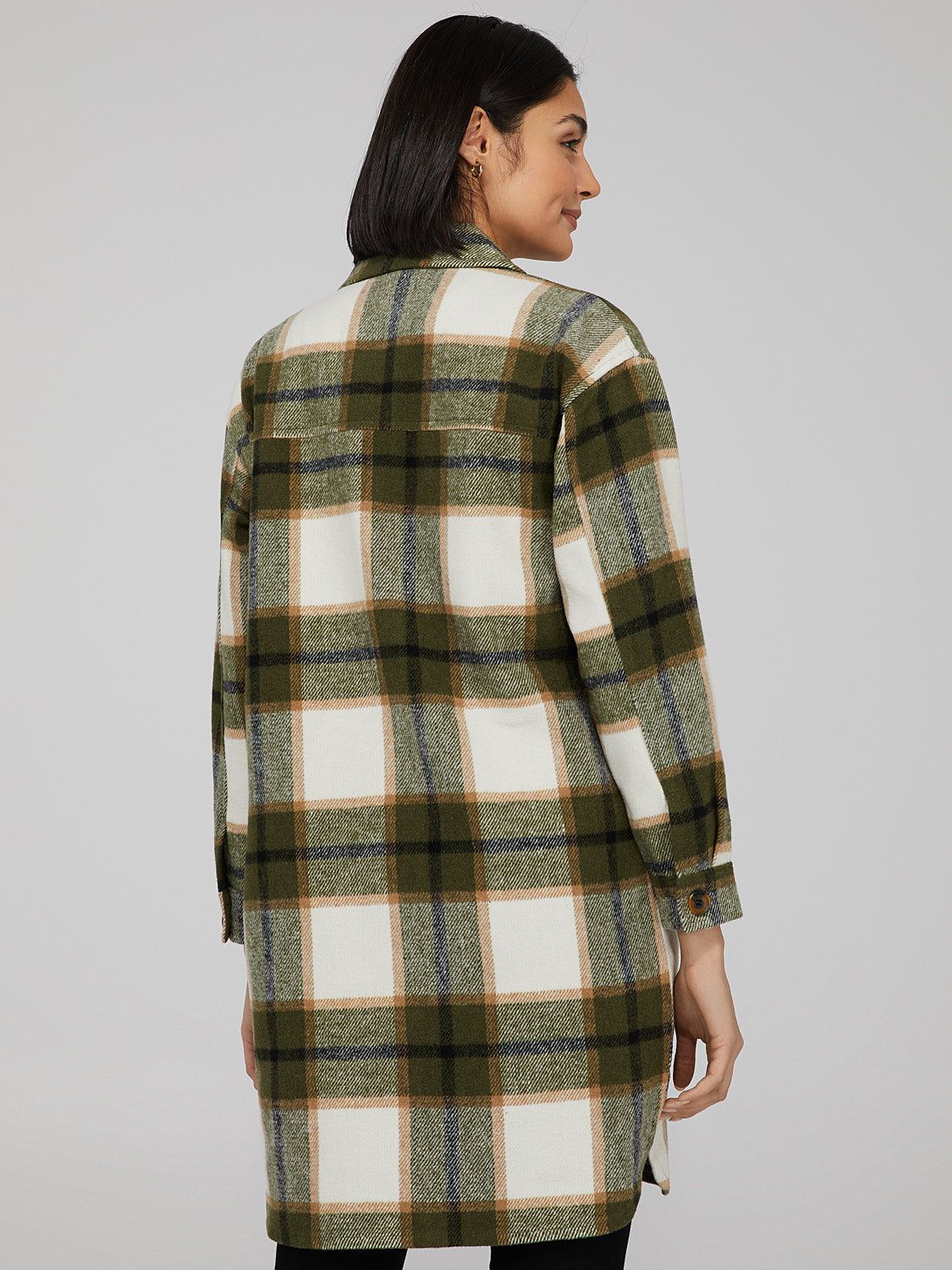 Oversized Longline Plaid Shacket sold by Suzy Shier product image thumbnail 4
