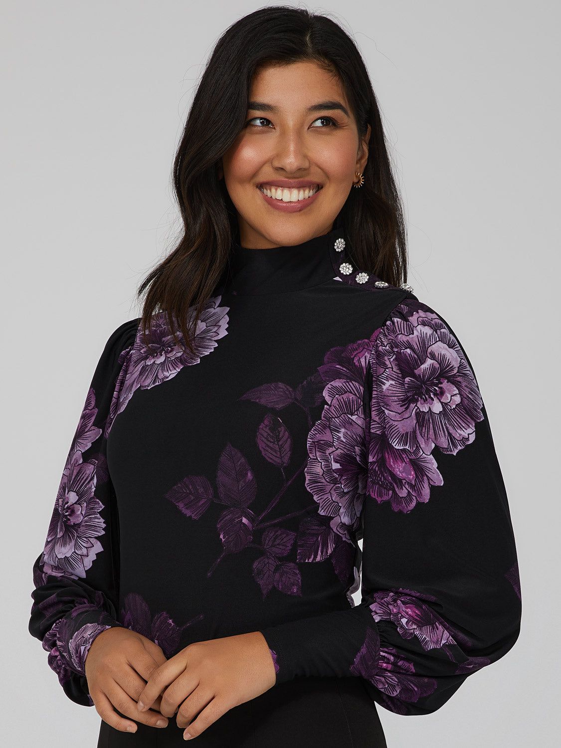 Floral Balloon Sleeve Top sold by Suzy Shier product image thumbnail 2