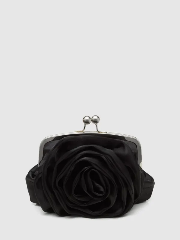 Satin Rosette Pouch sold by Suzy Shier