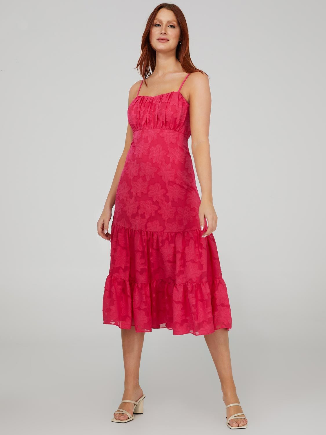 Spaghetti Strap 2-Tier Midi Dress sold by Suzy Shier