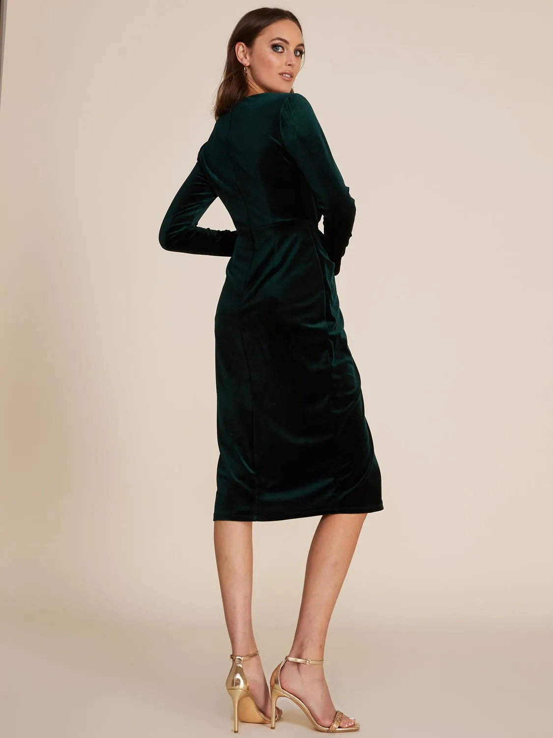 Mini Velvet Wrap Dress sold by Suzy Shier product image thumbnail 5
