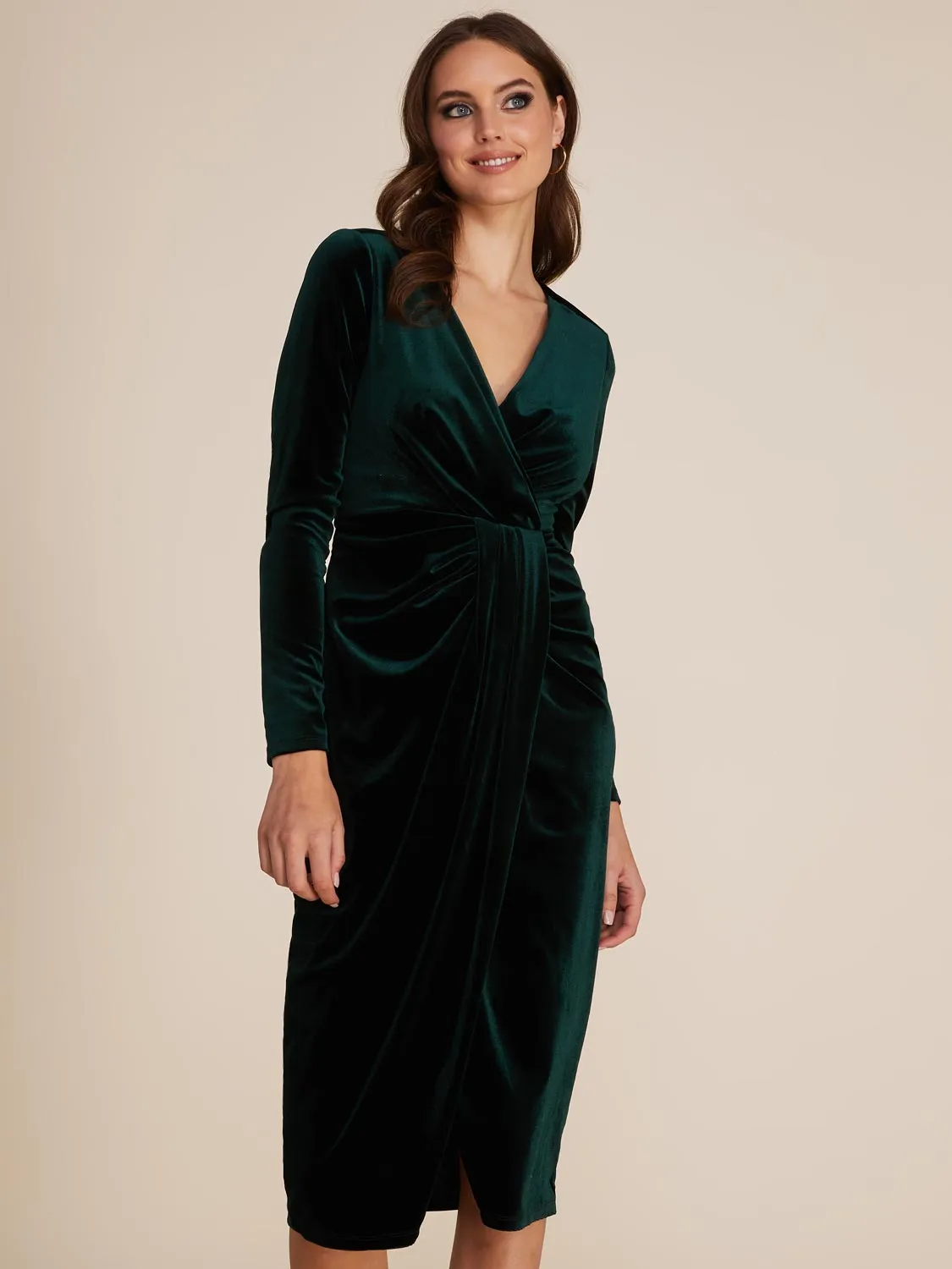 Mini Velvet Wrap Dress sold by Suzy Shier product image thumbnail 3