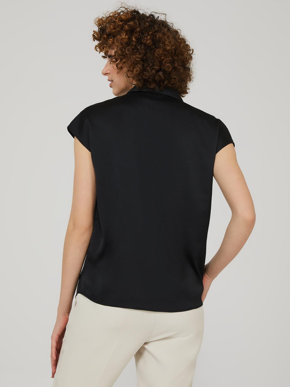 Oversized Satin Cap Sleeve Blouse sold by Suzy Shier product image thumbnail 11