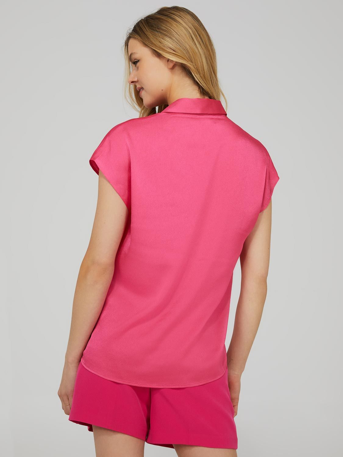 Oversized Satin Cap Sleeve Blouse sold by Suzy Shier product image thumbnail 12