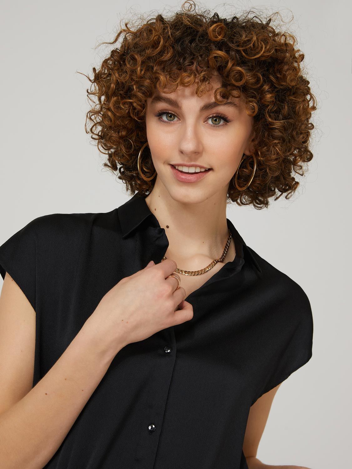 Oversized Satin Cap Sleeve Blouse sold by Suzy Shier product image thumbnail 9