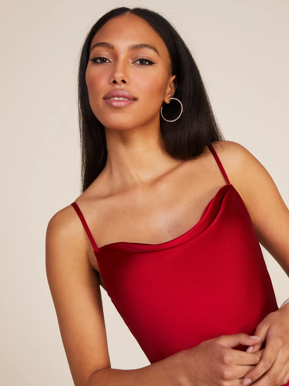 Cowl Neck Satin Gown sold by Suzy Shier product image thumbnail 3