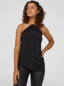 Halter Top With Gold Ring Detail sold by Suzy Shier