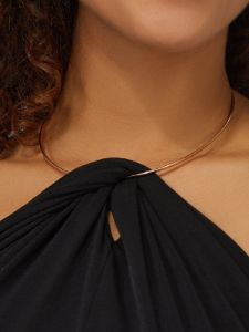 Halter Top With Gold Ring Detail sold by Suzy Shier