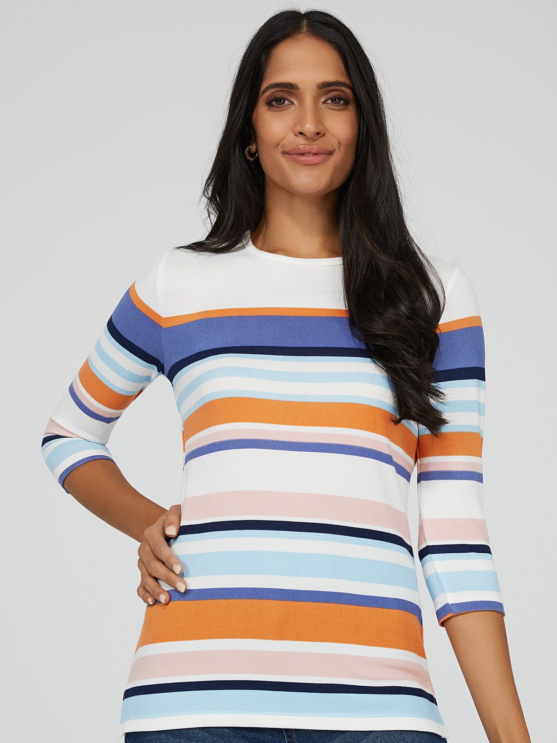 Striped Crew Neck Top sold by Suzy Shier product image thumbnail 3