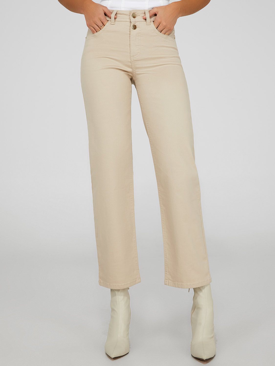 Cropped High-Waisted Straight Leg Pants sold by Suzy Shier product image thumbnail 2