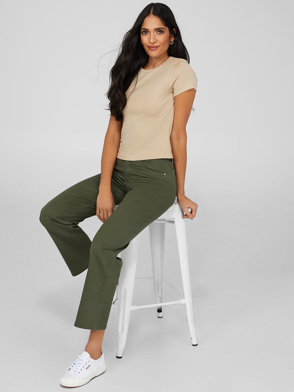 Cropped High-Waisted Straight Leg Pants sold by Suzy Shier product image thumbnail 6