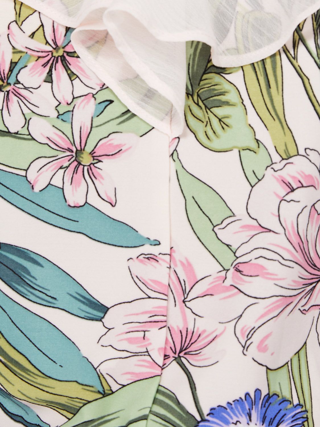 Printed Front Ruffle V-Neck Top sold by Suzy Shier product image thumbnail 6