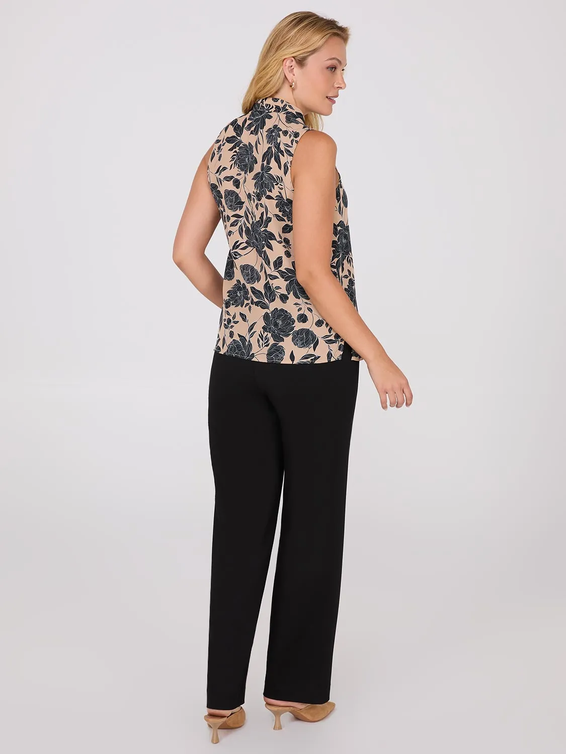 Sleeveless Floral Print V-Neck Blouse sold by Suzy Shier product image thumbnail 4
