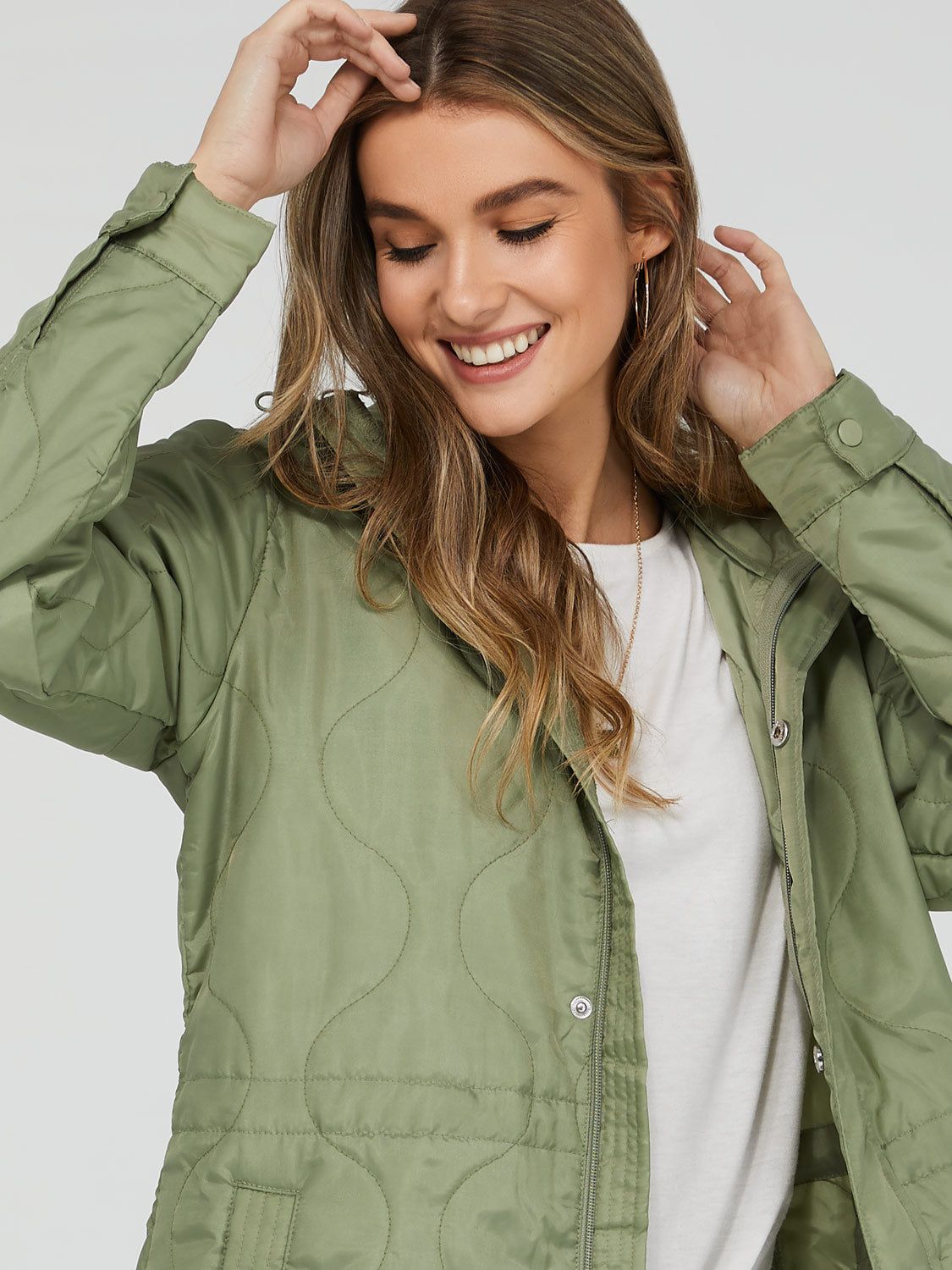 Lightweight Quilted Anorak Jacket sold by Suzy Shier product image thumbnail 2