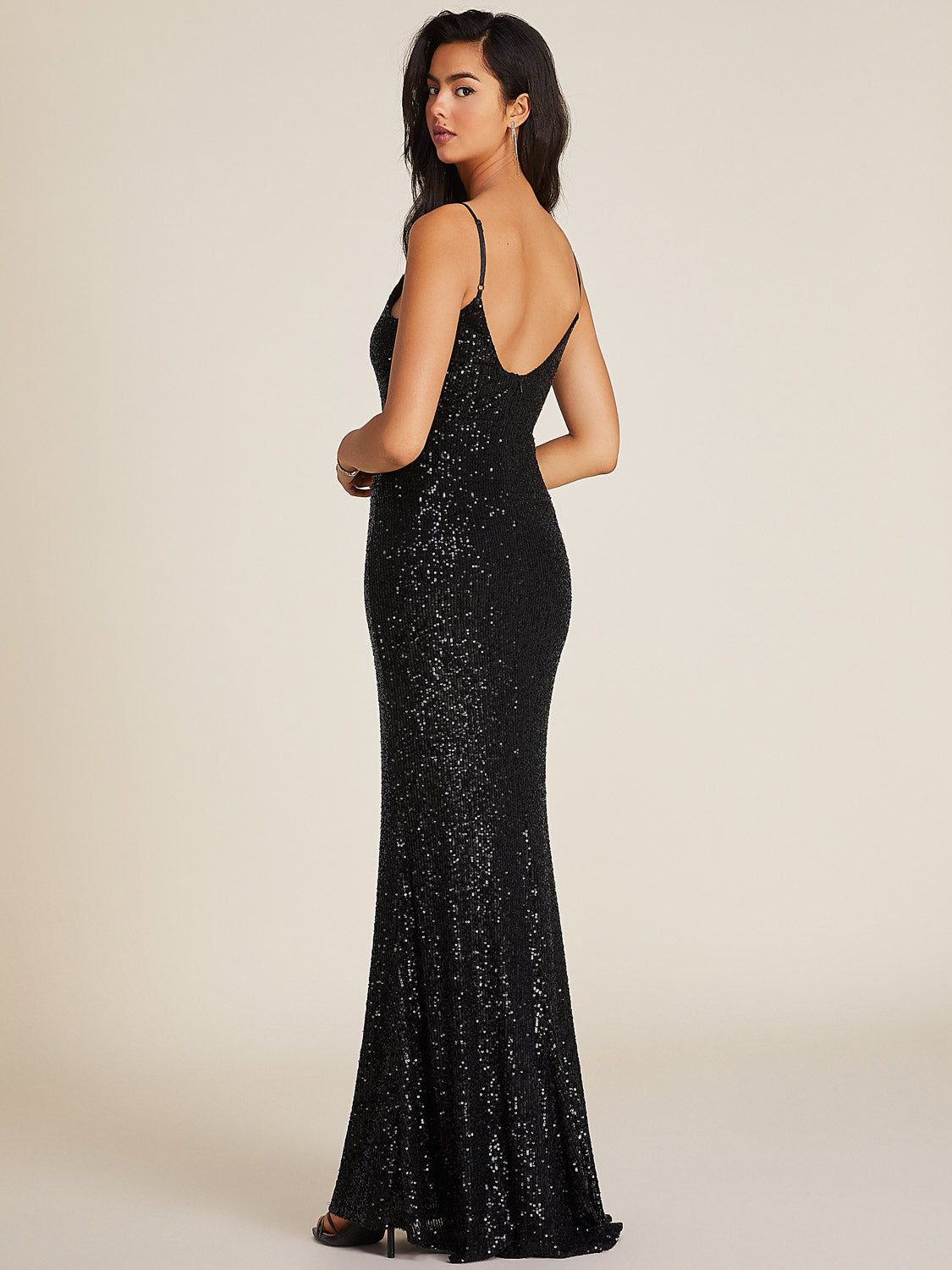 Sequin Gown With Plunging Neckline sold by Suzy Shier product image thumbnail 4