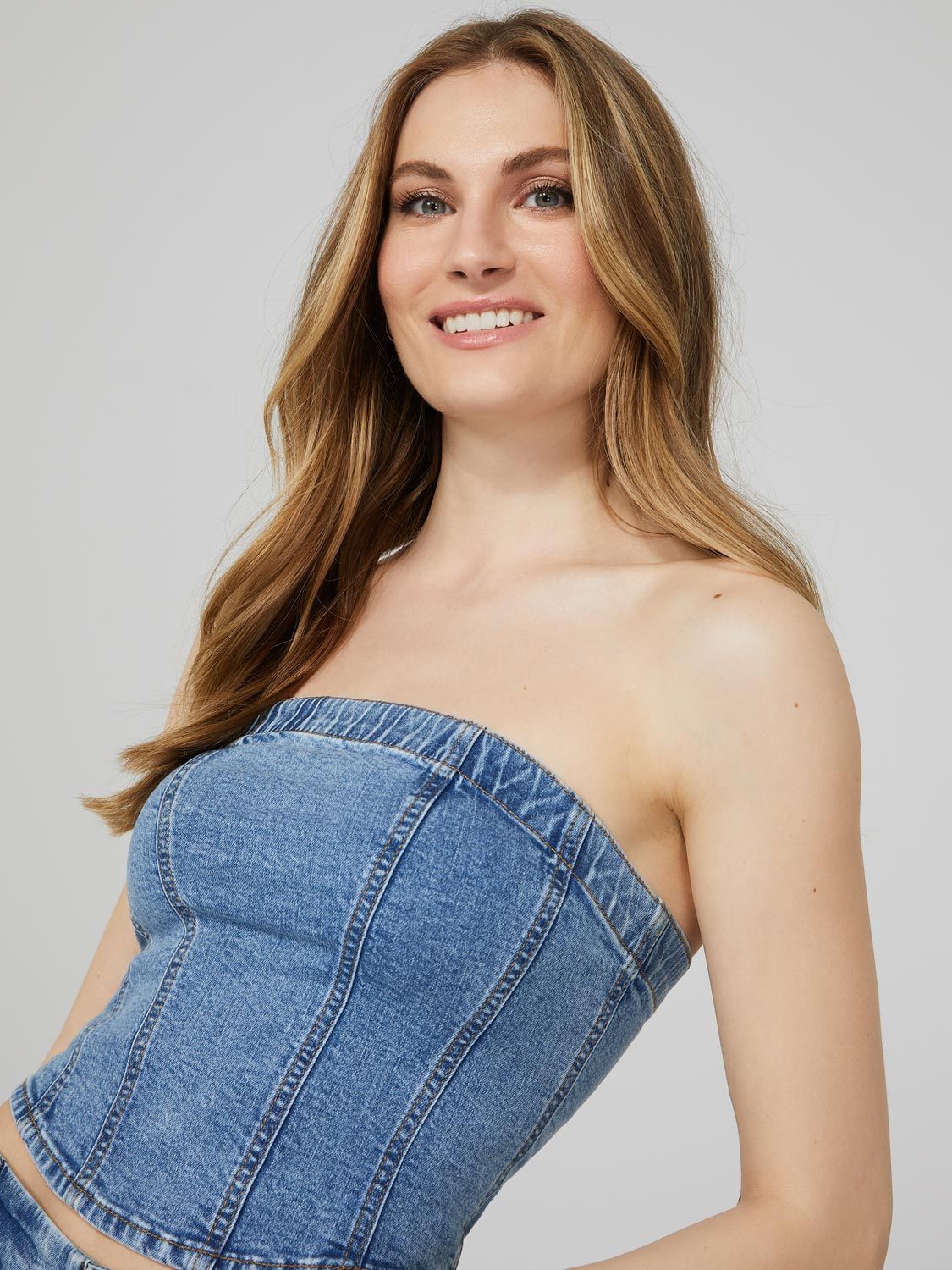 Denim Bustier Top sold by Suzy Shier product image thumbnail 3